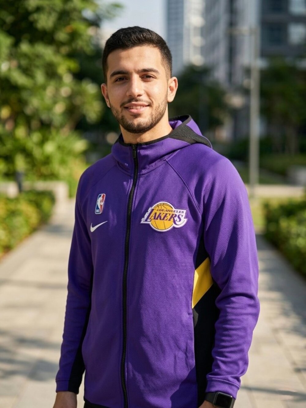 Nike Los Angeles Lakers Therma Flex Showtime Full Zip Hoodie Purple Size Small